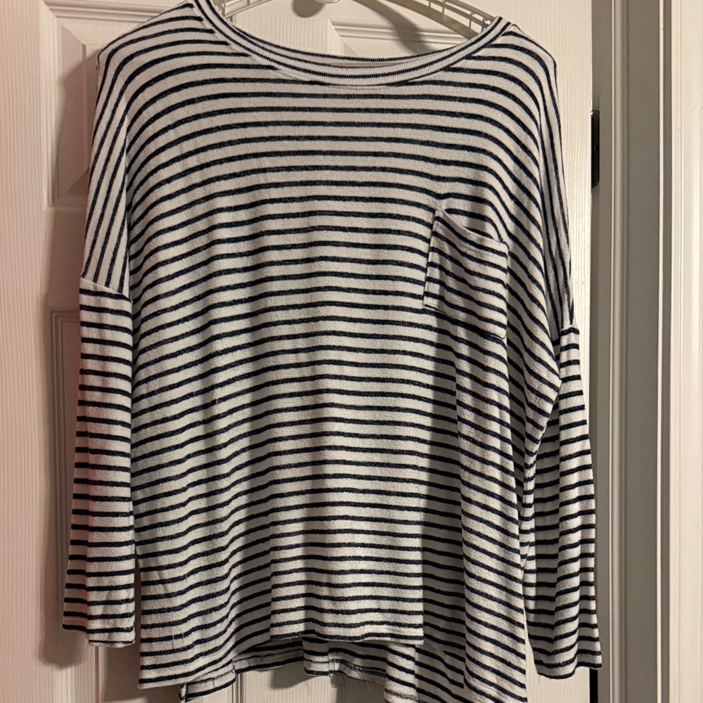 Cherish Navy and White Striped Long Sleeve top
